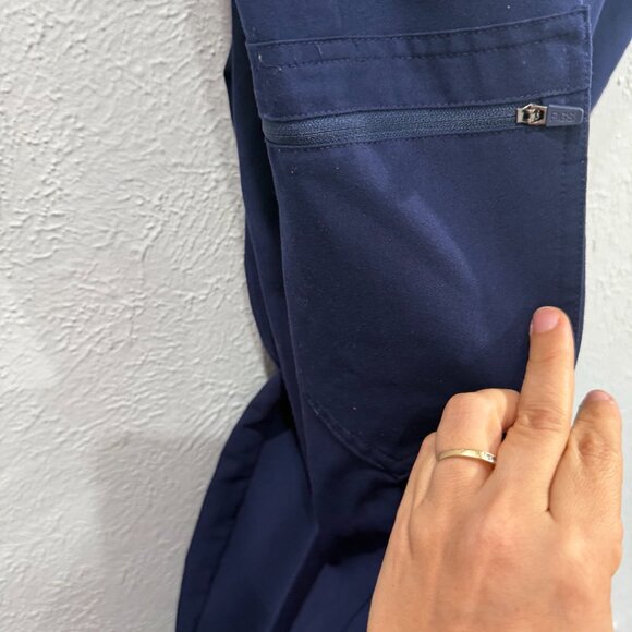 Figs Technical Collection Zamora High Waisted Jogger Scrub Pants Navy Medium - Picture 11 of 15